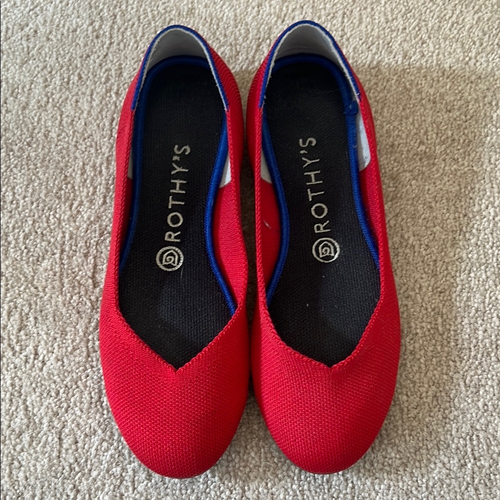 Rothy's Women’s The OG Flat Bright Red Size 8 Ballet Flats